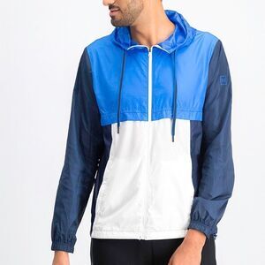 Under Armour windbreaker jacket size small blue white color block
